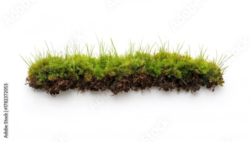 Green moss on a light backd...