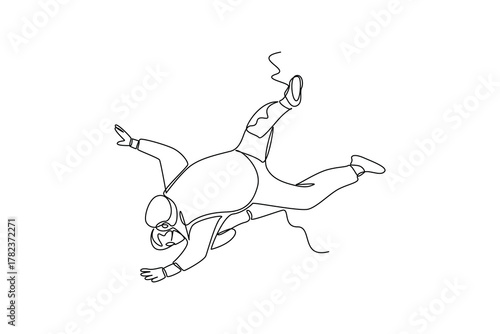 Simple continuous line drawing of all about paragliding activity. simple line, creativity designer. Vector, Designer.