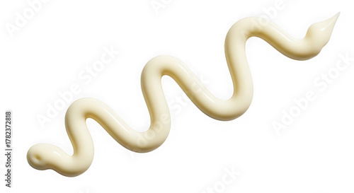 White sauce squiggle for food design on transparent background
