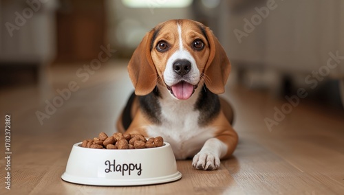 Cute Beagle dog resting ind...