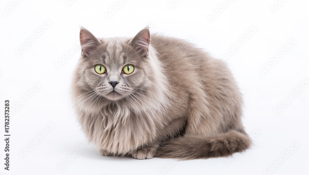 Fototapeta premium Gorgeous Feline Against a Plain White Backdrop
