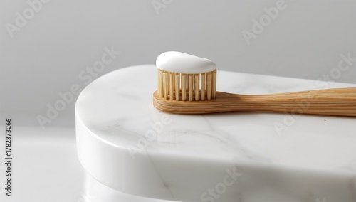 Close-up of a bamboo toothb...