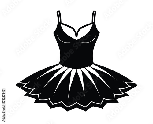 Elegant black ballet tutu dress for dance performance and artistic expression