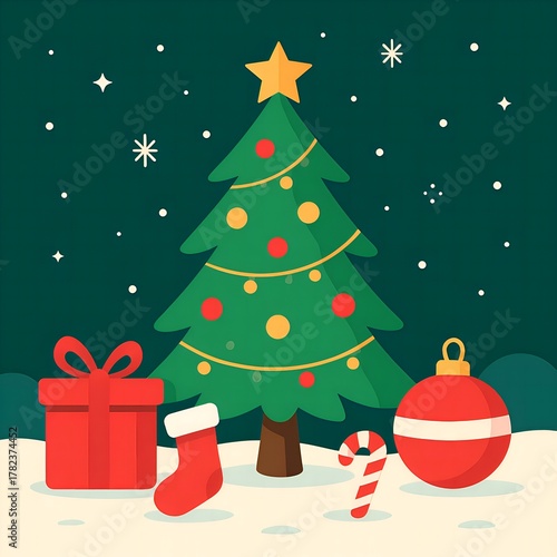 Christmas Winter Holiday Celebration Illustration