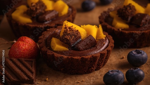 Chocolate tartlets filled w...