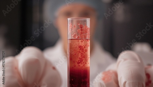 Test tube containing blood ...