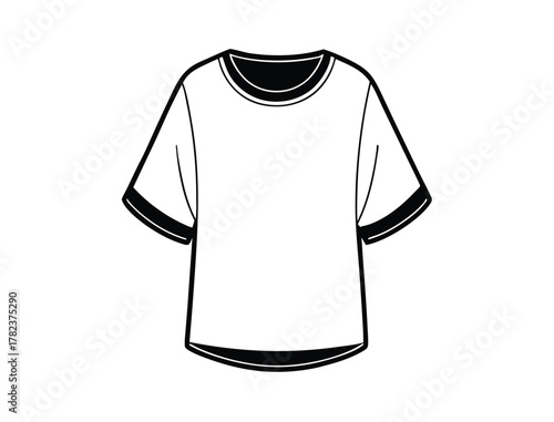 T Shirt Template Simple Design Short Sleeves with Black Edging