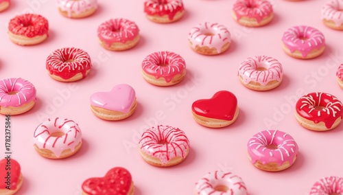 Donuts displayed alone on a...