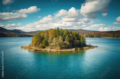 Scenic view of a lake featu...