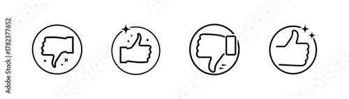 Thumb Up and Thumb Down  icon Feedback Icon Set Silhouette , like, dislike icon vector