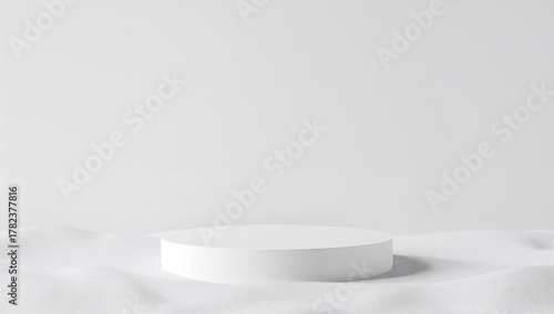 Geometric white podium shap...