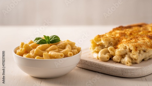 Macaroni and cheese served ...