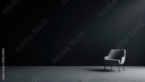 An armchair positioned in a...