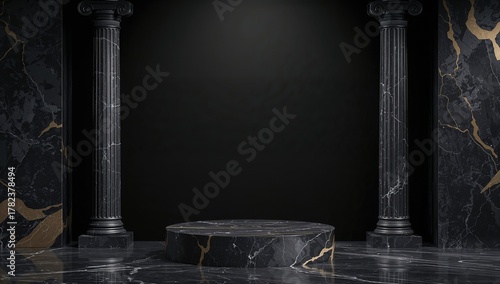 3D rendered empty cylindric...