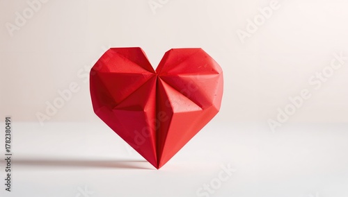 Red paper heart crafted wit...