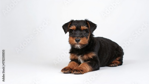 Airedale terrier puppy posi...