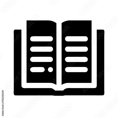 Open book icon, representing knowledge and education vector