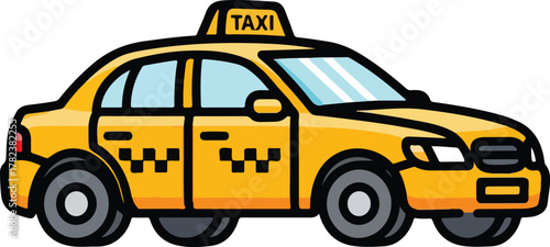 yellow taxi vector icon