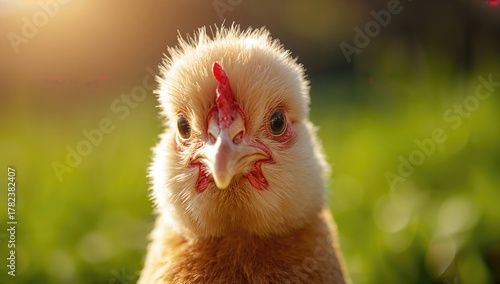 Adorable Chicken Bathed in ...
