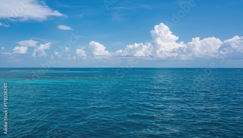 Aerial view of a blue ocean...