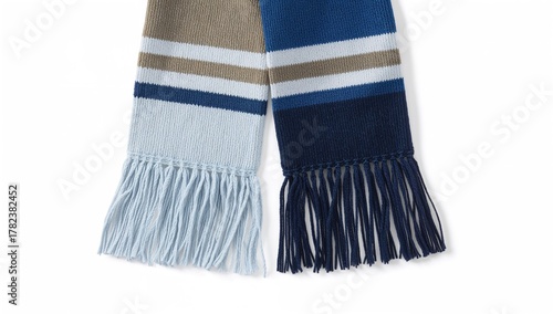 Knitted scarf with fringe i...