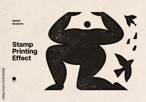 Vintage Stamp Print Effect Mockup