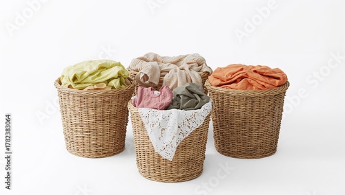Laundry baskets filled with...