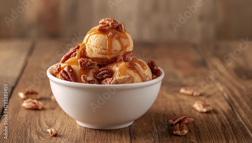 Pecan pie ice cream bowl, r...