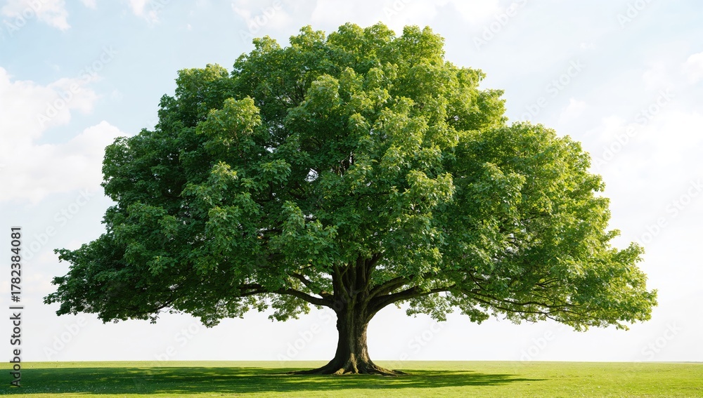 Obraz premium Solitary linden tree during the summer season