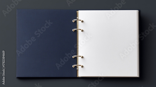 Wallpaper Mural minimal navy ring binder with blank pages
 Torontodigital.ca