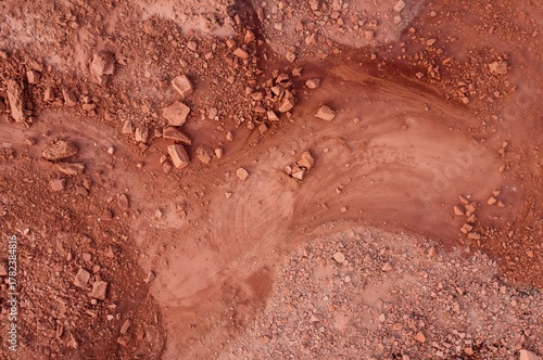 Aerial perspective of a red...
