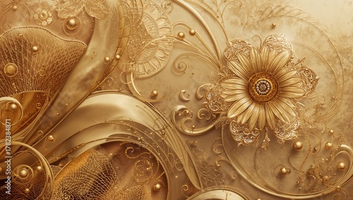 Luxurious golden floral bac...