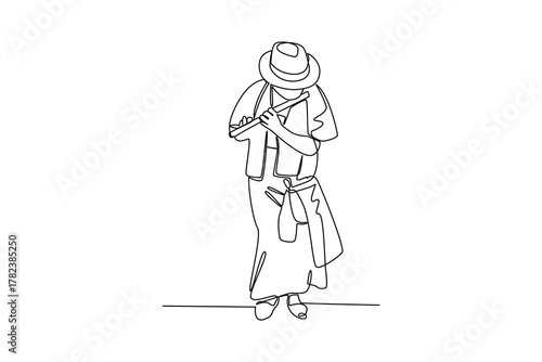 Simple continuous line drawing of all about Music Show. simple line, creativity designer. Vector, Designer.