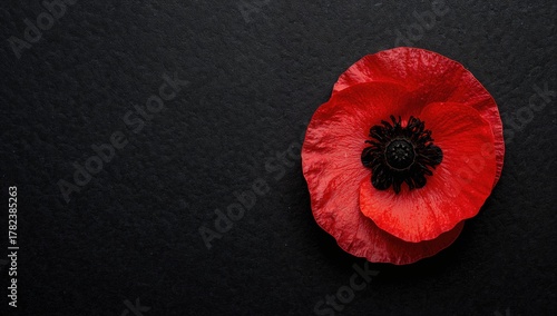 The remembrance poppy, a symbol of sacrifice, suitable for Memorial Day and similar observances