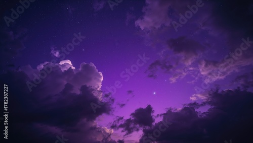 Cloudy night sky with scatt...