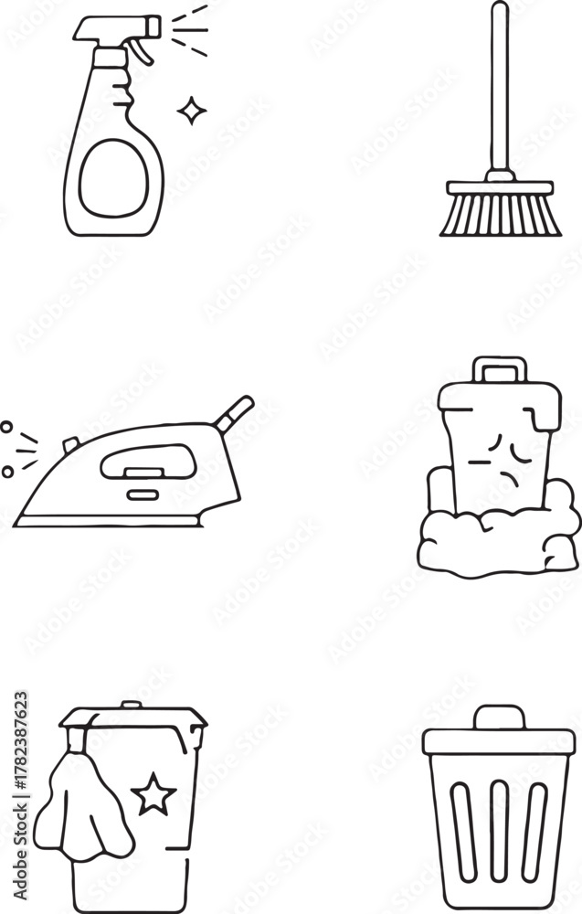 Fototapeta premium Collection of cleaning icons