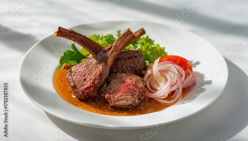 Grilled Lamb with Onion Sal...