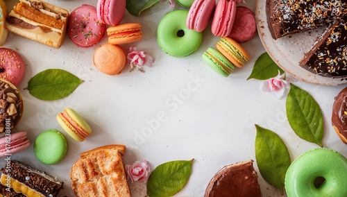 Colorful variety of macaron...