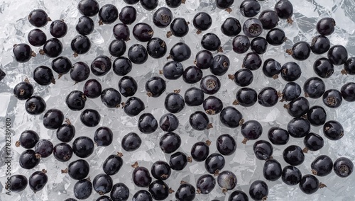 Frozen black currant textur...
