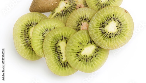 Kiwi fruit segments on a pl...