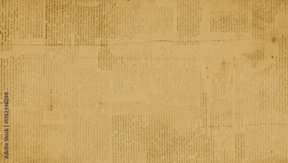 Fototapeta premium Old grunge newspaper paper textured square background, suitable for editorial header background