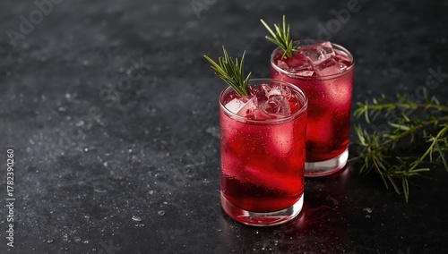 Cranberry cocktail with ros...
