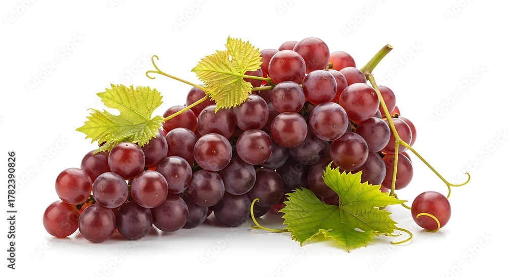 Obraz premium Fresh red grape bunch isolated on white background