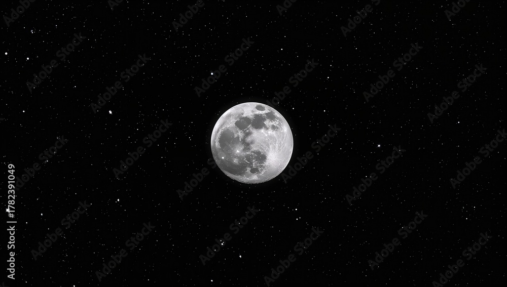 Fototapeta premium A bright full moon illuminating the night sky, seasonal change