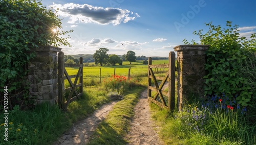 Rural Scene Amidst Lush Gre...