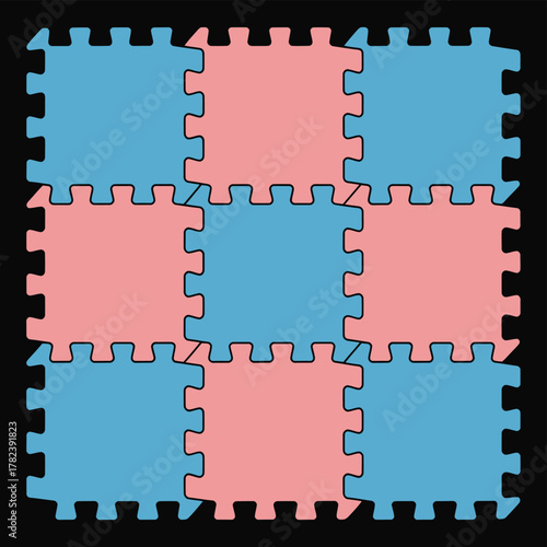 vibrant foam puzzle play mat for children, isolated on white background, 