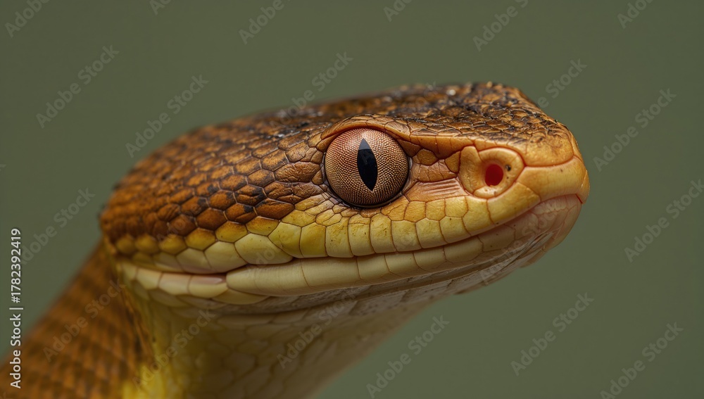 Fototapeta premium Detailed View Of A Stunning Sabah Bamboo Pitviper - Trimeresurus Sabahi, Erosion Risk