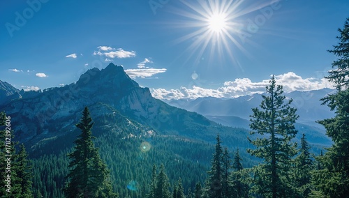 Majestic mountains rising u...