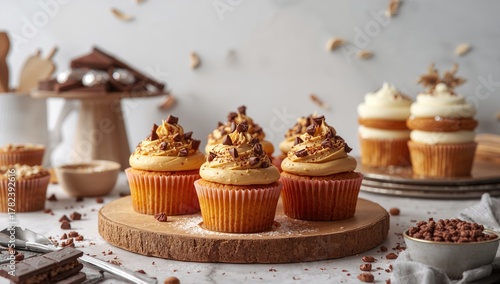 Peanut butter frosted cupca...