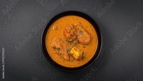 Murgh Makhani in a dark bow...